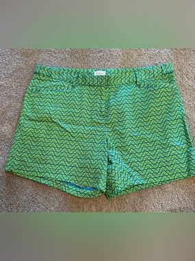 Laundry By Shelli Segal Bright Lime Green Patterned Women’s Shorts